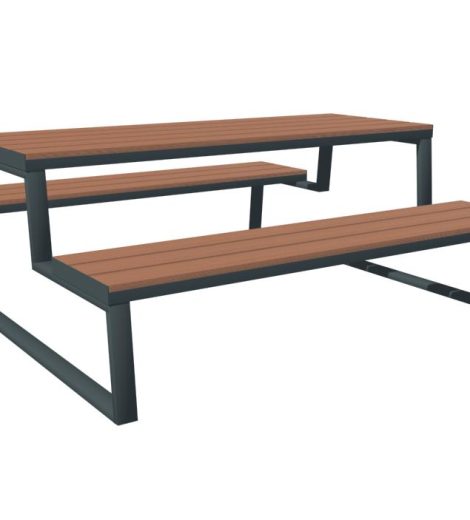 Tetris típusú kültéri pad-asztallal